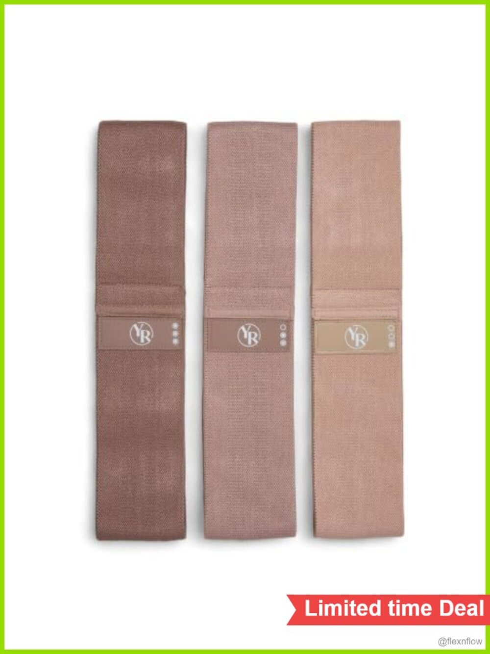Fabric Booty Bands Set 3 Resistance Levels Pilates